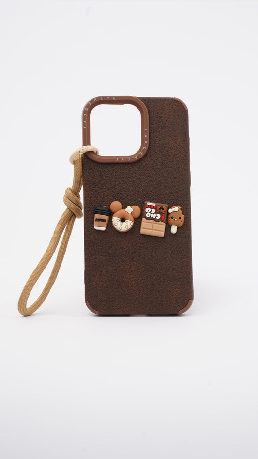 Brown Cute Dori Silicone Cover for iPhone 14 Pro